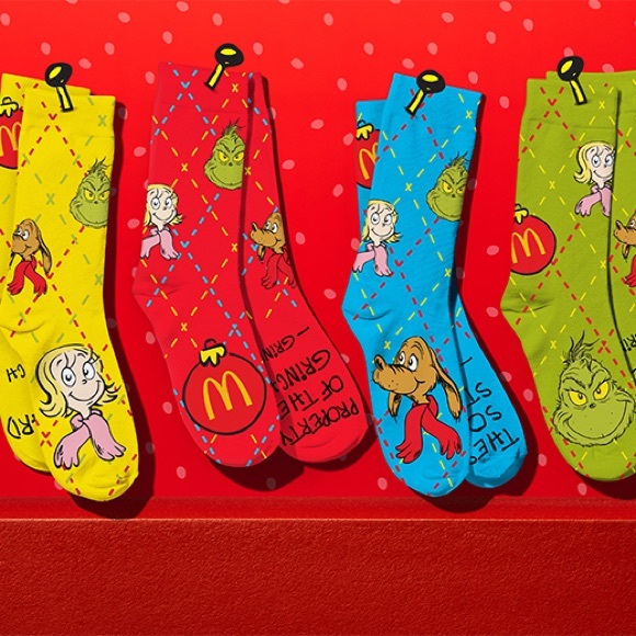 McDonald’s Adult Happy Meal Grinch Socks ~ in original sealed mystery bag. - Picture 3 of 6